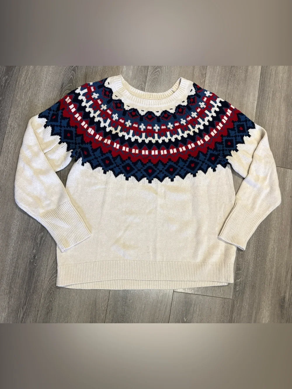 Cream Chaps Fair Isle Yoke Sweater Nordic skiing - Picture 2 of 7